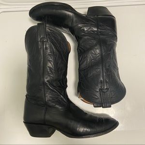 NOCONA 7501 Vtg Black Western Cowboy Boots 8.5 2E